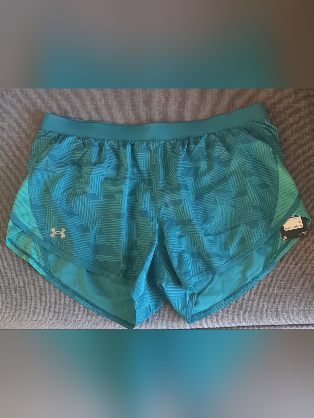 Under Armour Teal Geometric Print Athletic Shorts